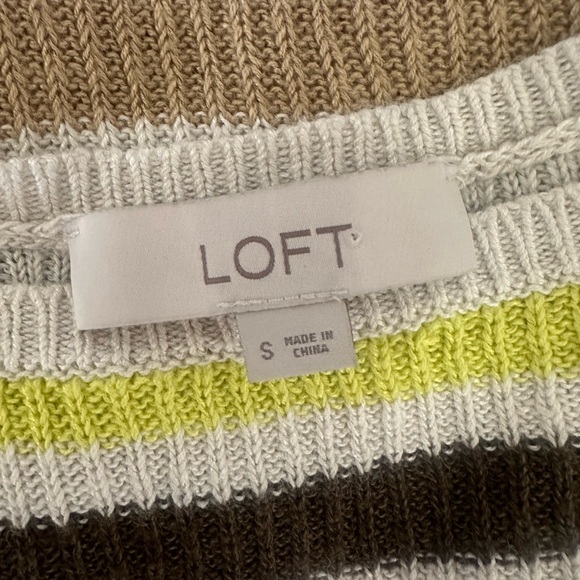 Ann Taylor LOFT Striped Wedge Sweater Tee Multi Color Women’s Size S - Picture 4 of 8